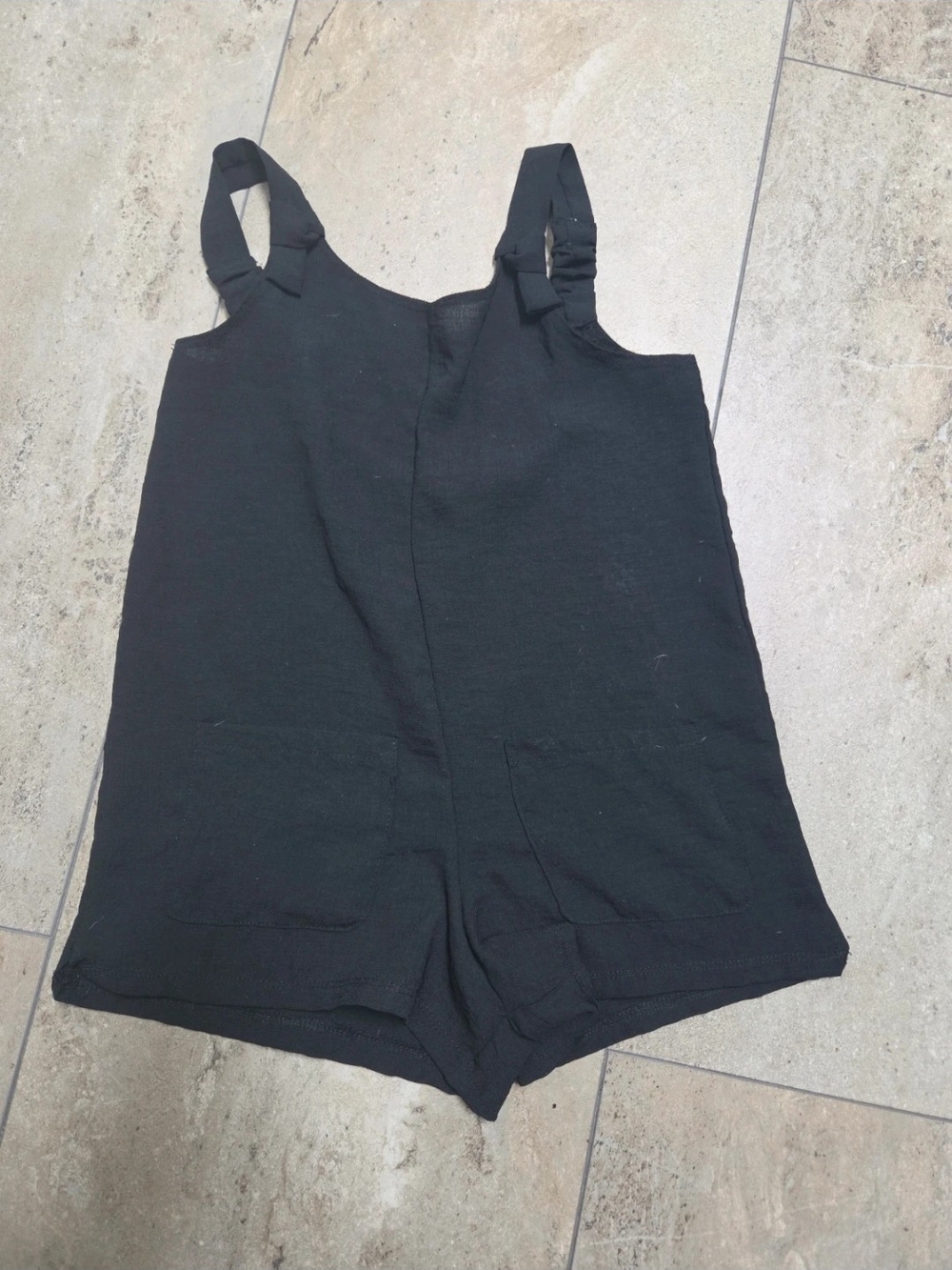 art class Black Girls' Sleeveless Romper with Front Pockets